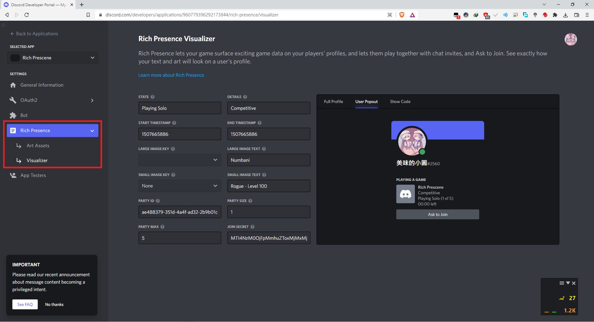 Discord Rich Presence Visualizer